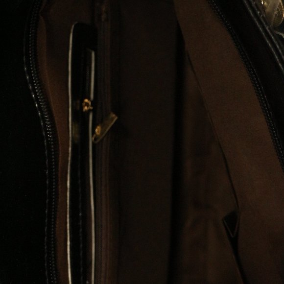 Black Vegan Croc Print Handbag + Crossbody Purse Set New - Picture 3 of 8